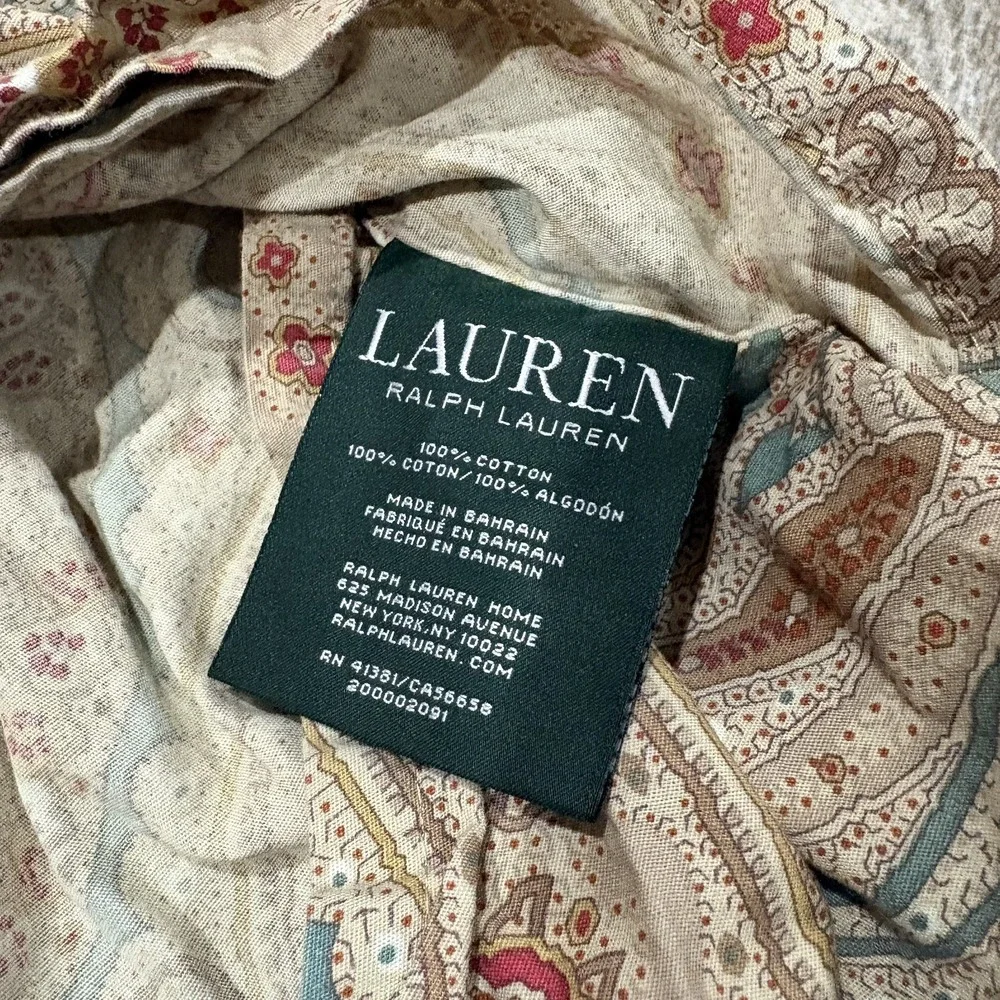 Vtg Lauren Ralph Lauren Boho Paisley King Size Pillow Sham
